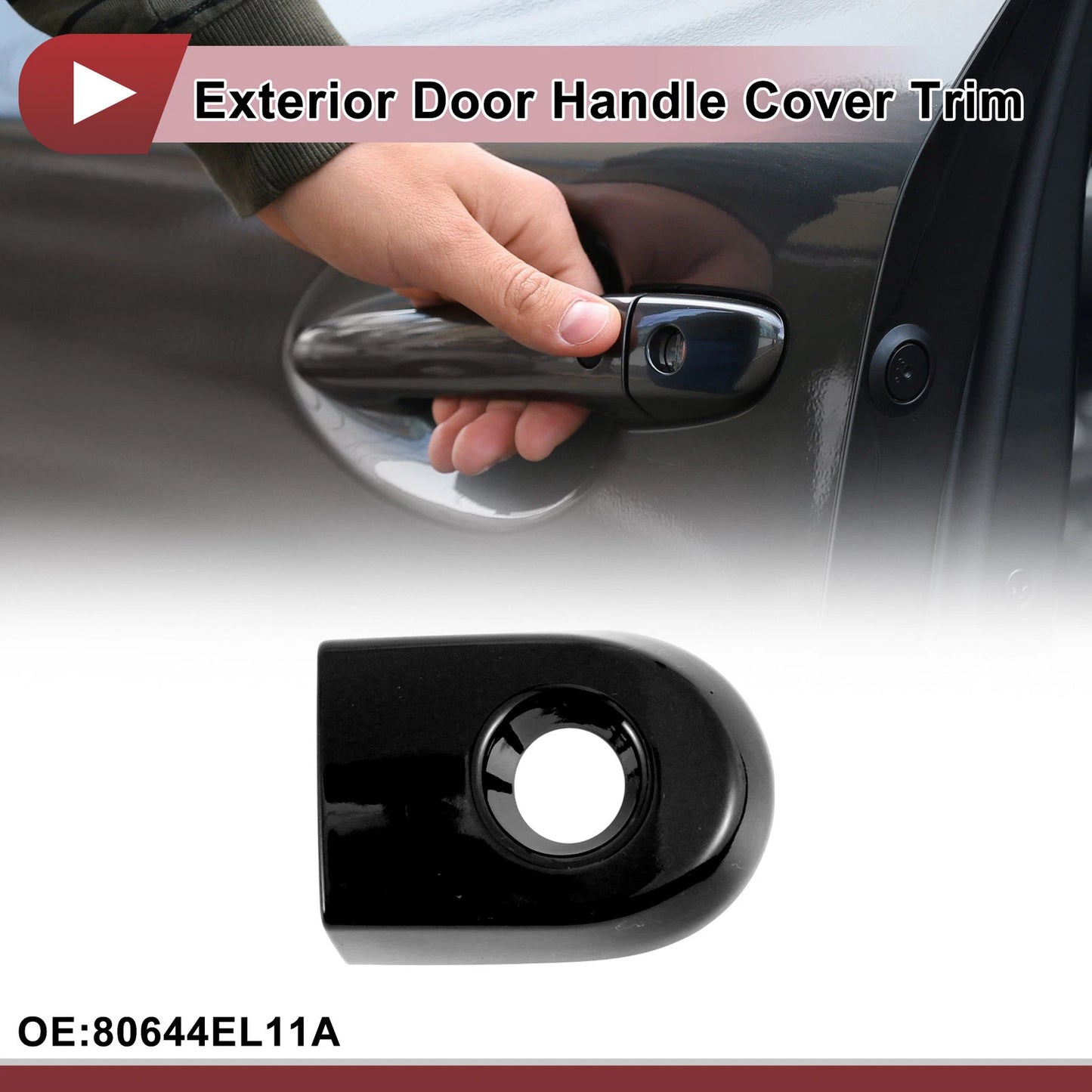 Exterior Door Handle Cover Trim for Nissan Versa (2007-2012) Black