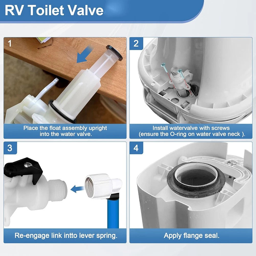 RV Water Valve Kit for Thetford Aqua Magic IV Toilet (2010-2023)