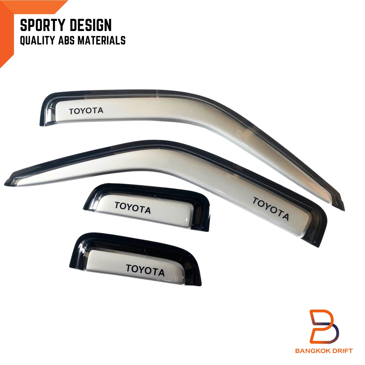 Silver Weather Shield Window Visor Rain Guard for Toyota Hilux Ute (88-96)