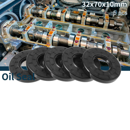 Oil Seal 32x70x10mm NBR Rubber Black 5Pcs
