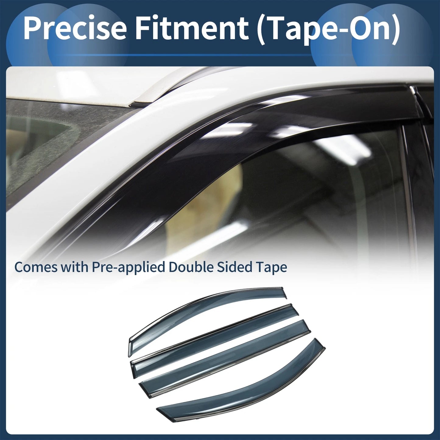 Window Deflectors for Toyota Sienna 2011-2020 Side Window Vent Visor Black Set
