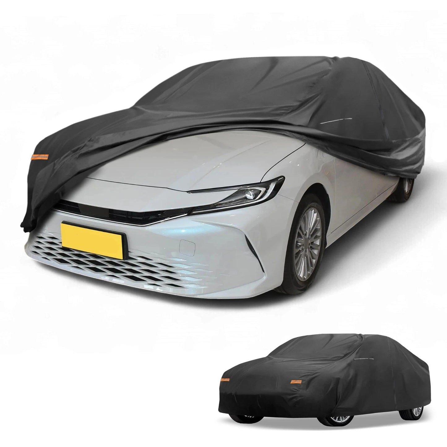 Car Cover Waterproof All Weather for Toyota Camry Black 210D PU with Zipper
