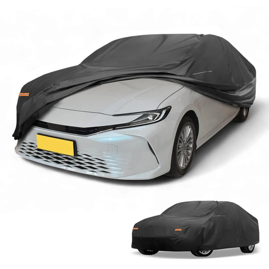 Car Cover Waterproof All Weather for Toyota Camry Black 210D PU with Zipper