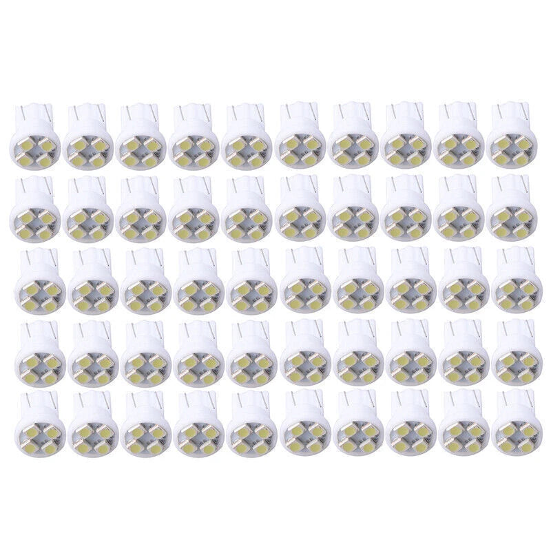 50 x T10 Wedge 4 SMD LED Brake Light Bulbs for AC 1210 158 192 168 194 White