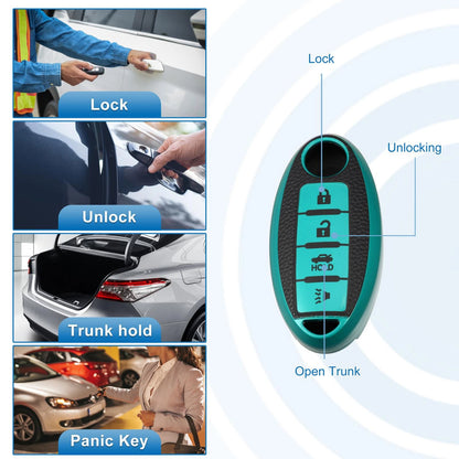 Silicone Key Fob Case Cover Protector for Nissan Cabstar Green