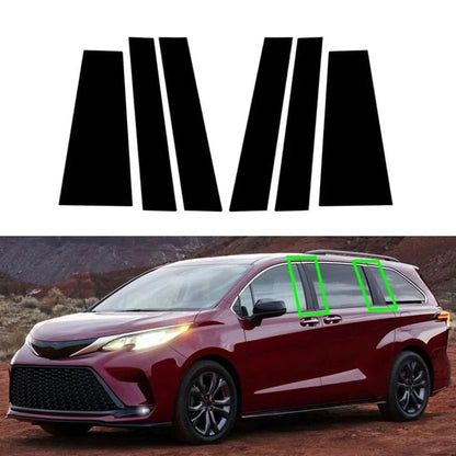 6Pcs Window Pillar Trim Covers for Toyota Sienna (2021-2024)