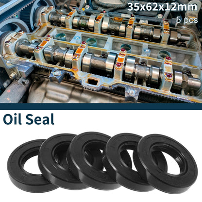 Oil Seal 5 x Rotary Shaft Seal NBR Rubber 35x62x12mm Black