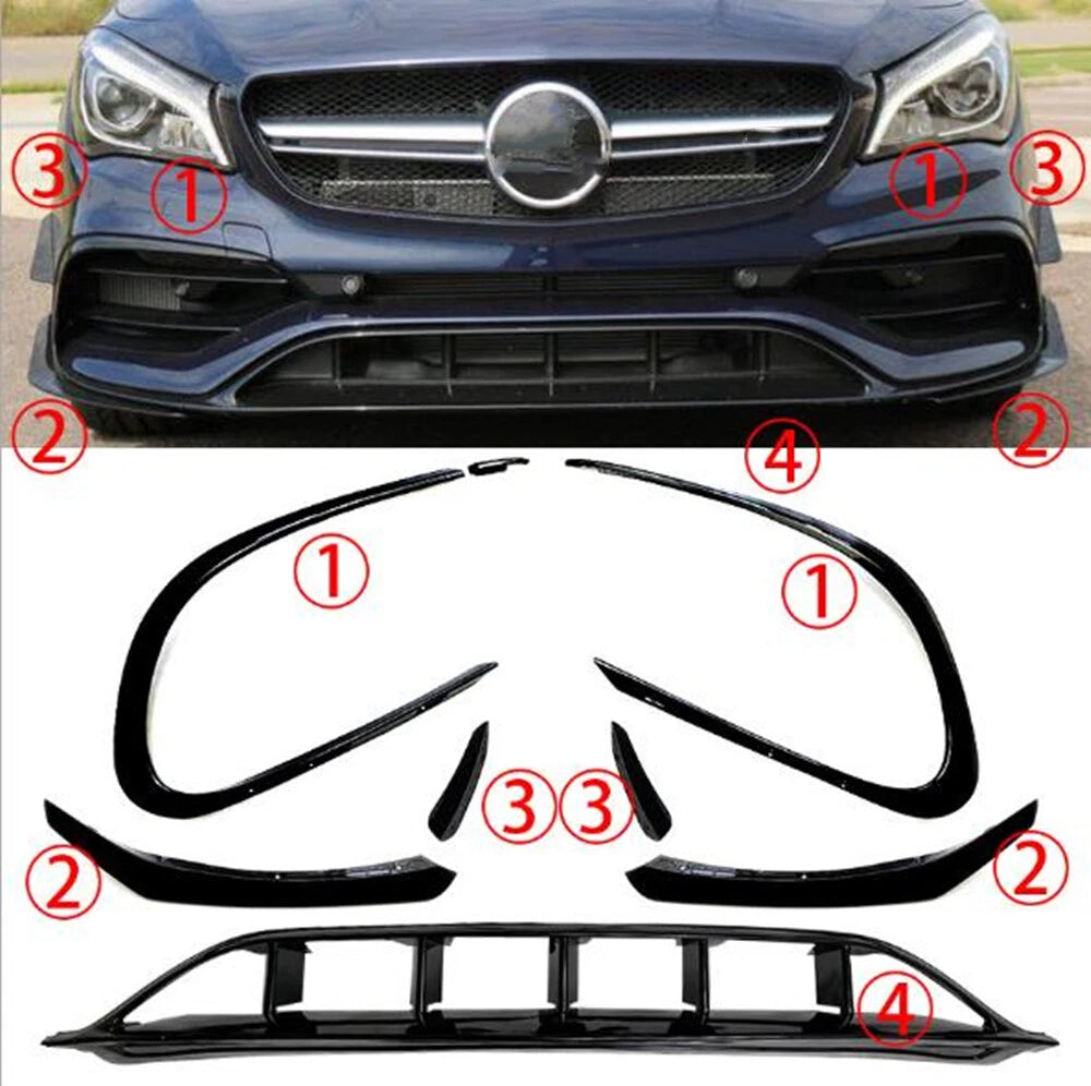 Front Bumper Splitter Canards for Benz CLA200 W117 C117 (2016-2019)