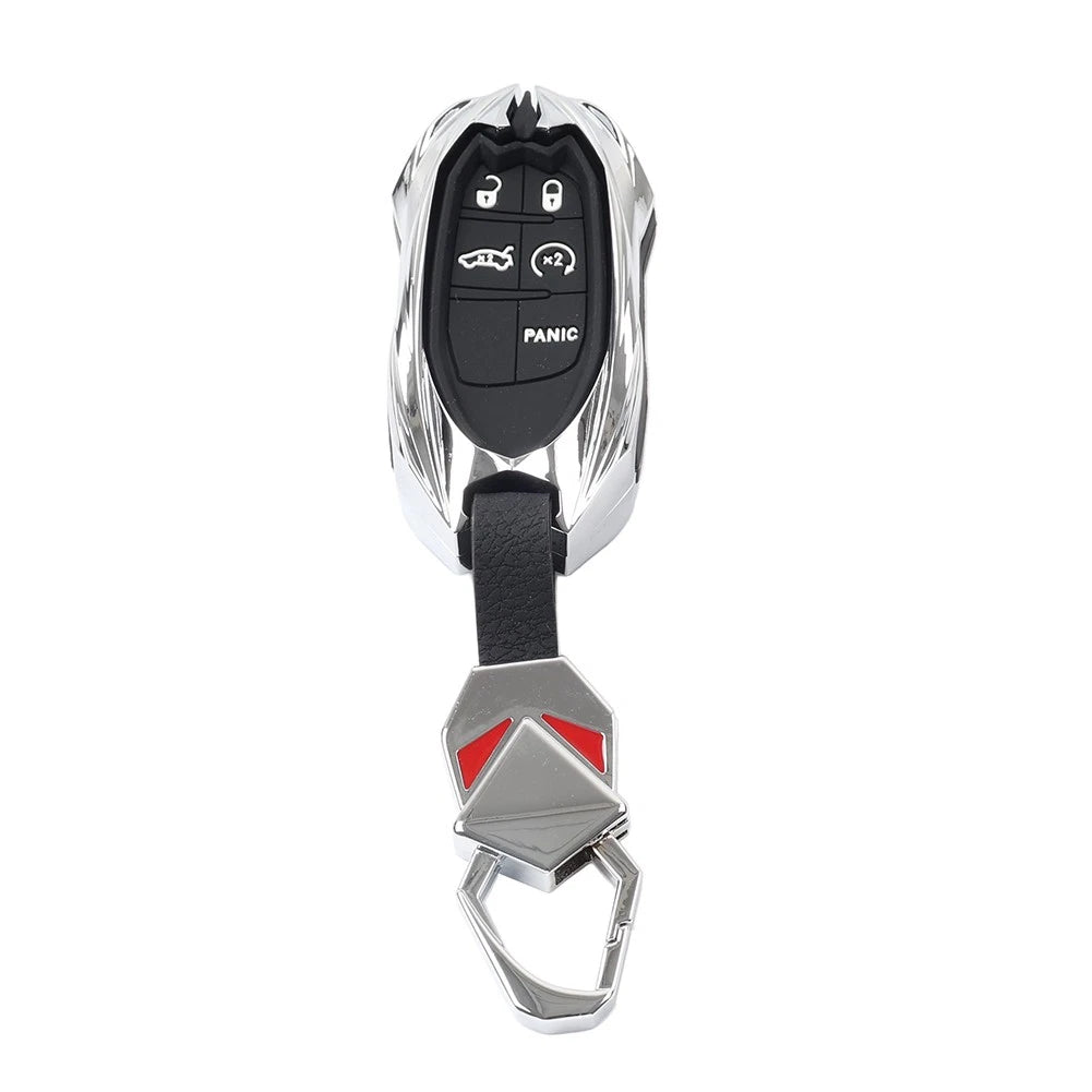 Silver 5-Button Smart Key Fob Shell Cover for Jeep Grand Cherokee (2014-2023)
