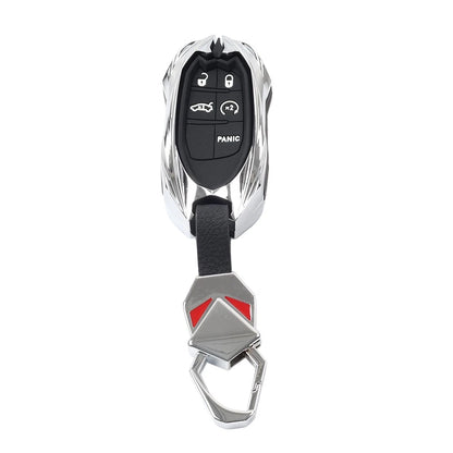 Silver 5-Button Smart Key Fob Shell Cover for Jeep Grand Cherokee (2014-2023)
