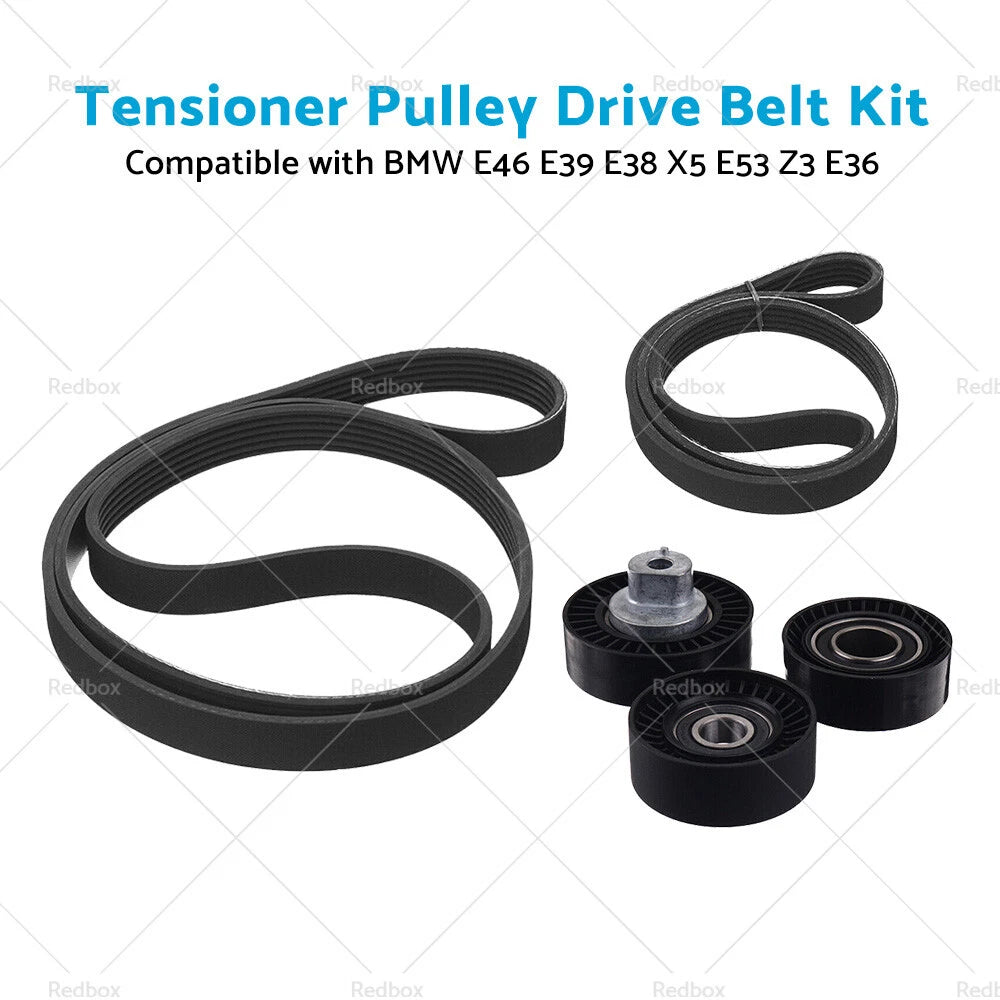 Belt Tensioner Pulley Drive Kit for BMW E46 E39 E38 X5 E53 Z3 E36 (1998-2006)
