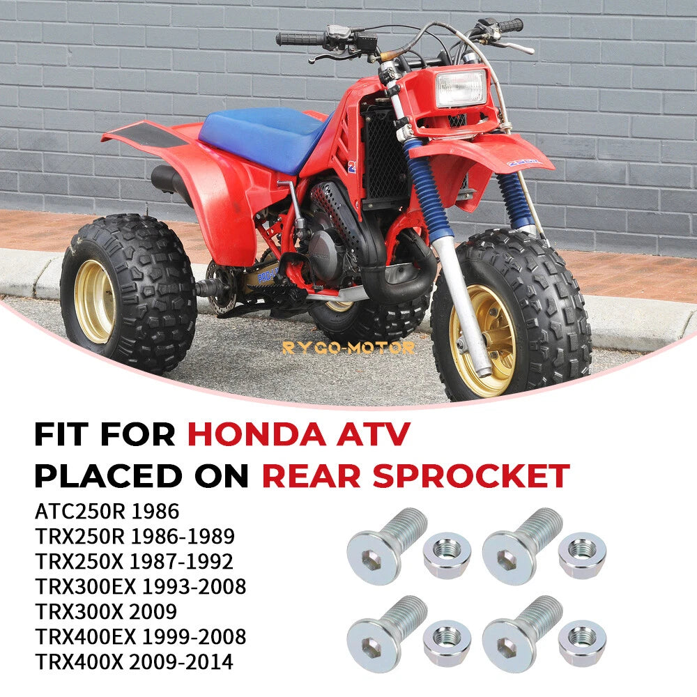 Bolts Kit Rear Sprocket for Honda TRX400EX TRX300EX TRX250R TRX250X 400EX 250R