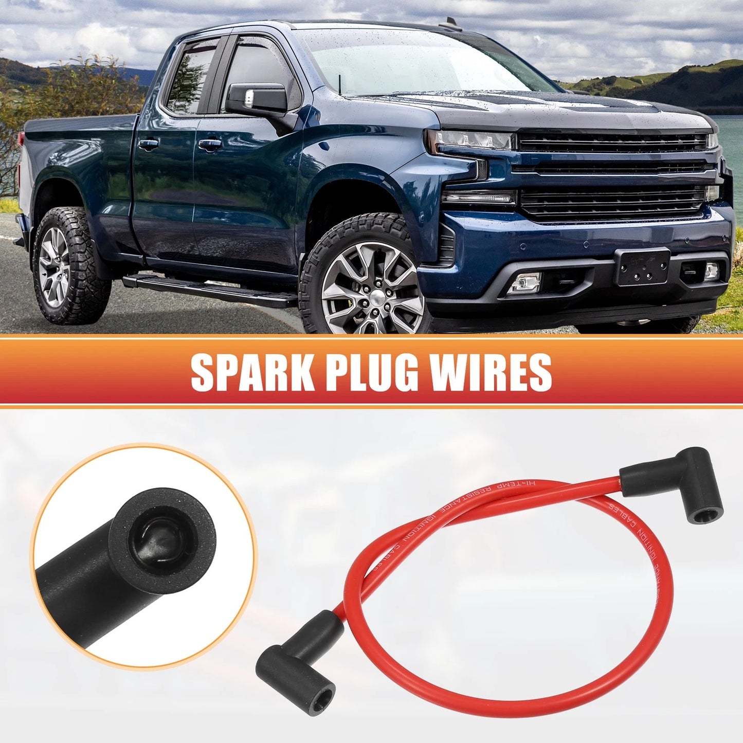 9 Pcs Spark Plug Wire Ignition Coil Cable for Chevrolet SBC BBC Engines