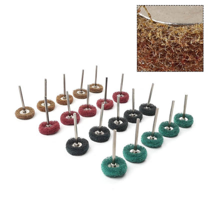 Abrasive Nylon Buffing Polishing Wheel Set 20 x 1/8'' Shank for Rotary Tool