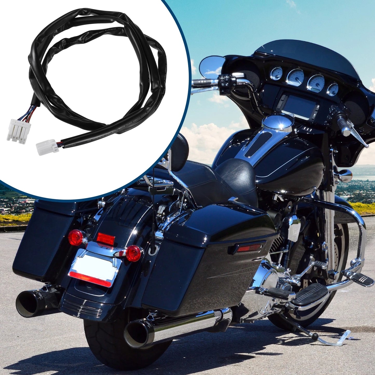 Motorcycle Rear Fender Tail Light Harness for Harley Davidson Sportster Dyna