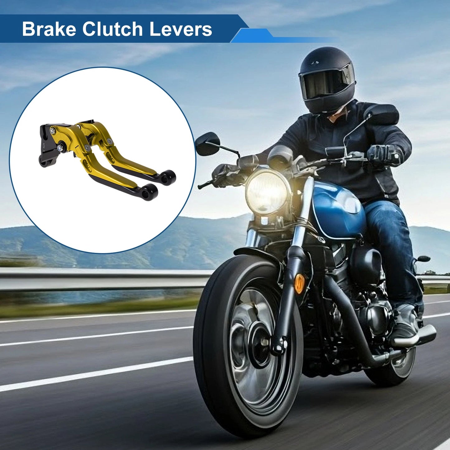 Brake Clutch Lever for Kawasaki ZZR600 Gold Tone Black