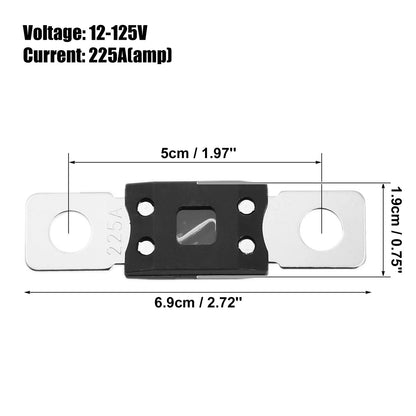 3pcs 225A 12V High Current Fuse for Car Audio Boats Motorcycles Fuse Holder