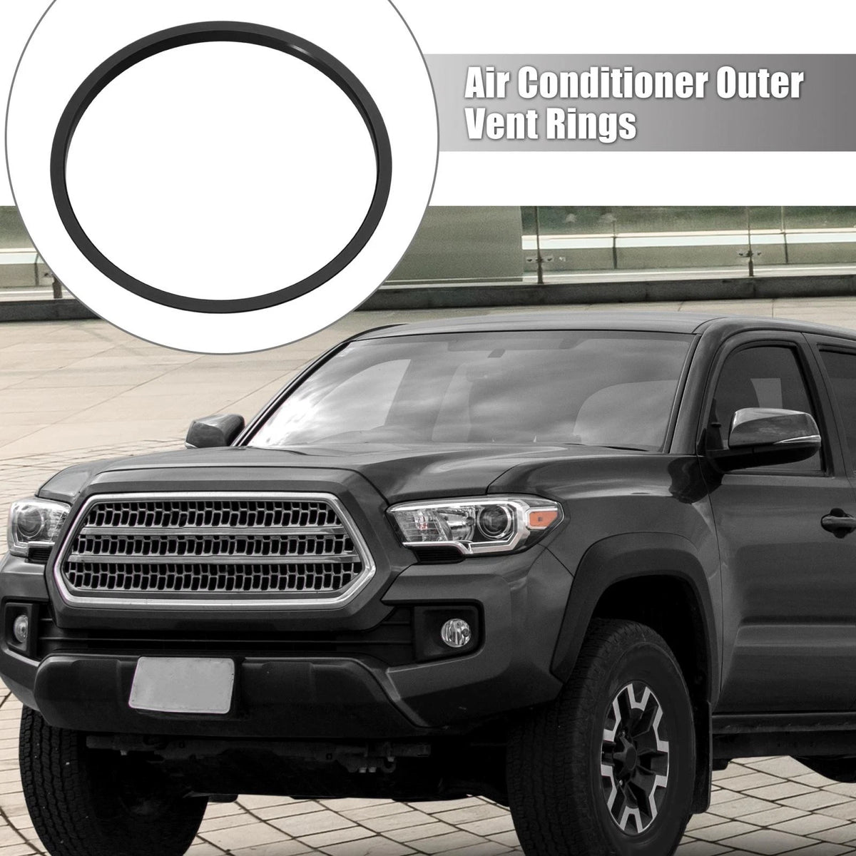4 Pcs AC Outer Vent Trim Covers for Toyota Tacoma (2016-2022) Black