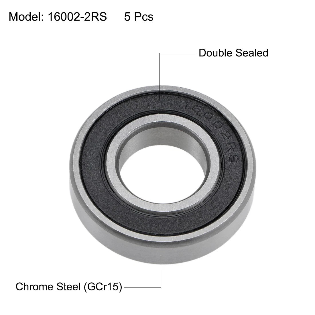 Ball Bearings Z2 15x32x8mm Double Sealed Chrome Steel 5pcs for Make Model