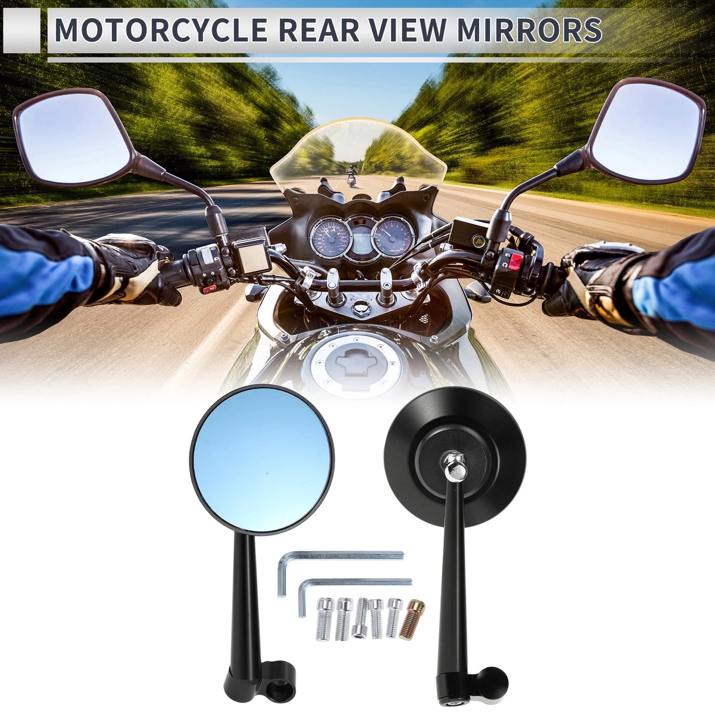 M8/M10 / 1 Set / Handlebar Rear View Mirrors for Motorcycle