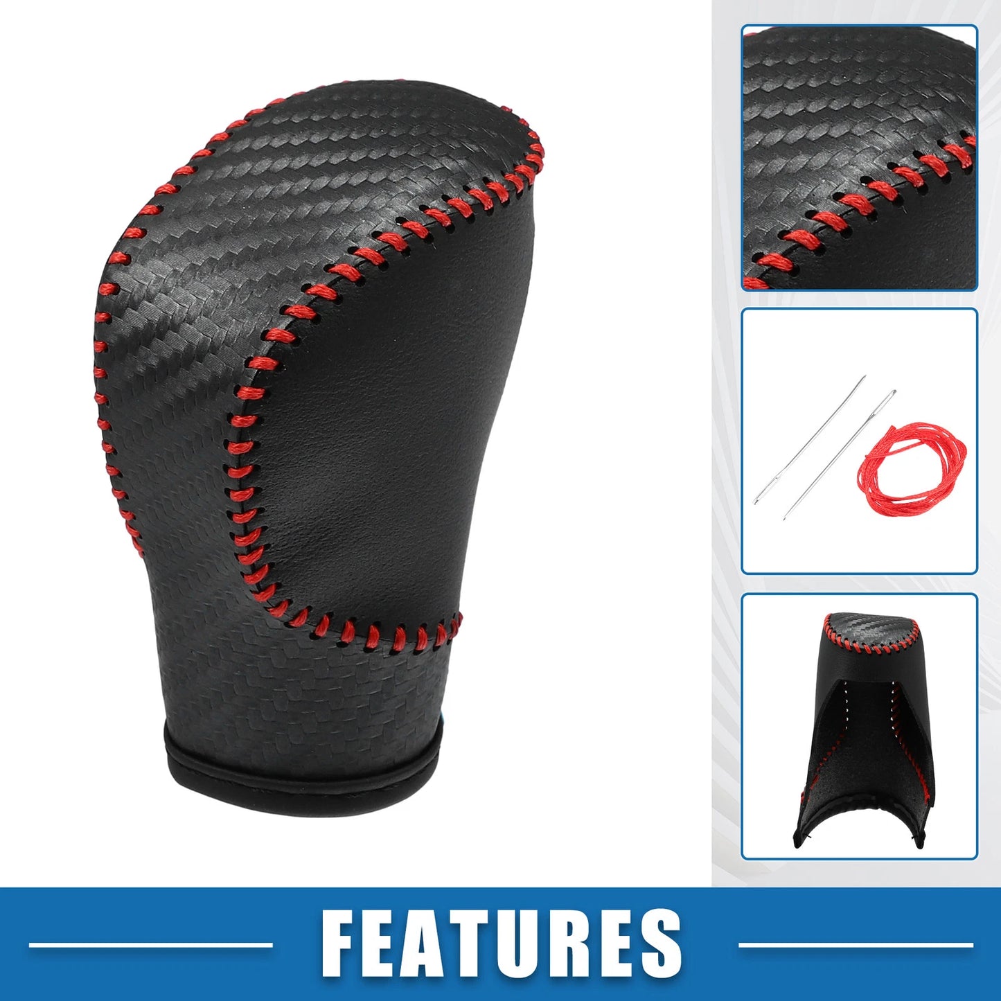 Gear Shift Lever Cover for Honda Civic 11th Gen 2020-2022 with Red Stitches