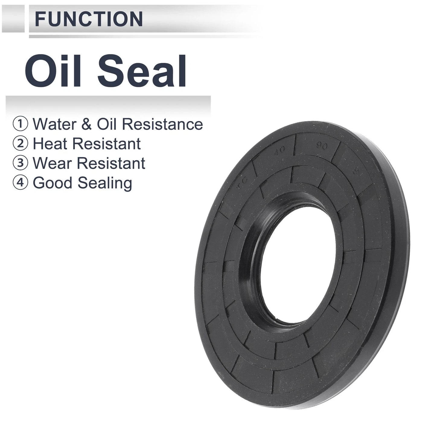 Oil Seal Rotary Shaft Seal Nitrile Rubber 40x90x8mm Black 5 Pcs