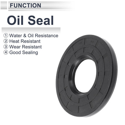 Oil Seal Rotary Shaft Seal Nitrile Rubber 40x90x8mm Black 5 Pcs