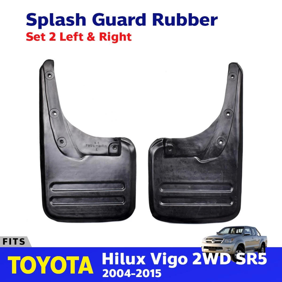 Rear Mud Flaps Rubber Splash Guard Fits Toyota Hilux Vigo 2WD Ute Truck 2005-15