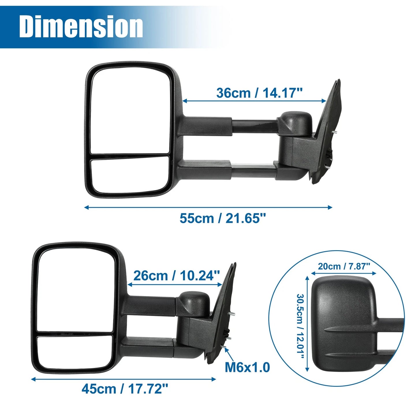 Pair Tow Mirrors for Chevy Silverado Avalanche Suburban GMC Cadillac
