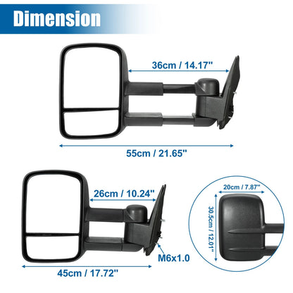 Pair Tow Mirrors for Chevy Silverado Avalanche Suburban GMC Cadillac