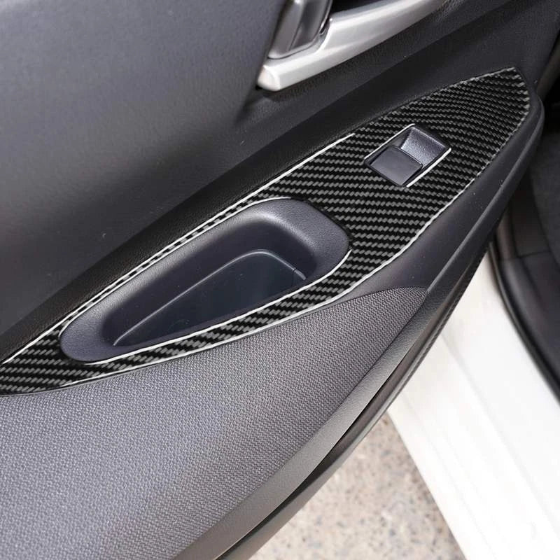 Soft Carbon Fiber Window Lift Panel Trim Kit for Toyota Corolla 2019-2024