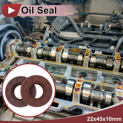 Oil Seal 22x45x10mm FKM Rubber Brown 2 x for Make Model
