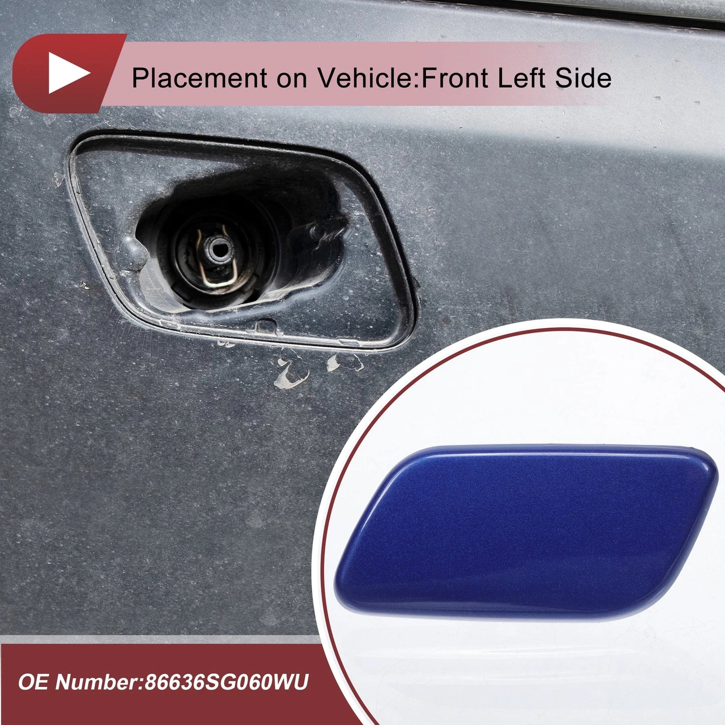 Front Left Washer Nozzle Cover for Subaru Forester 2013-2015 Blue