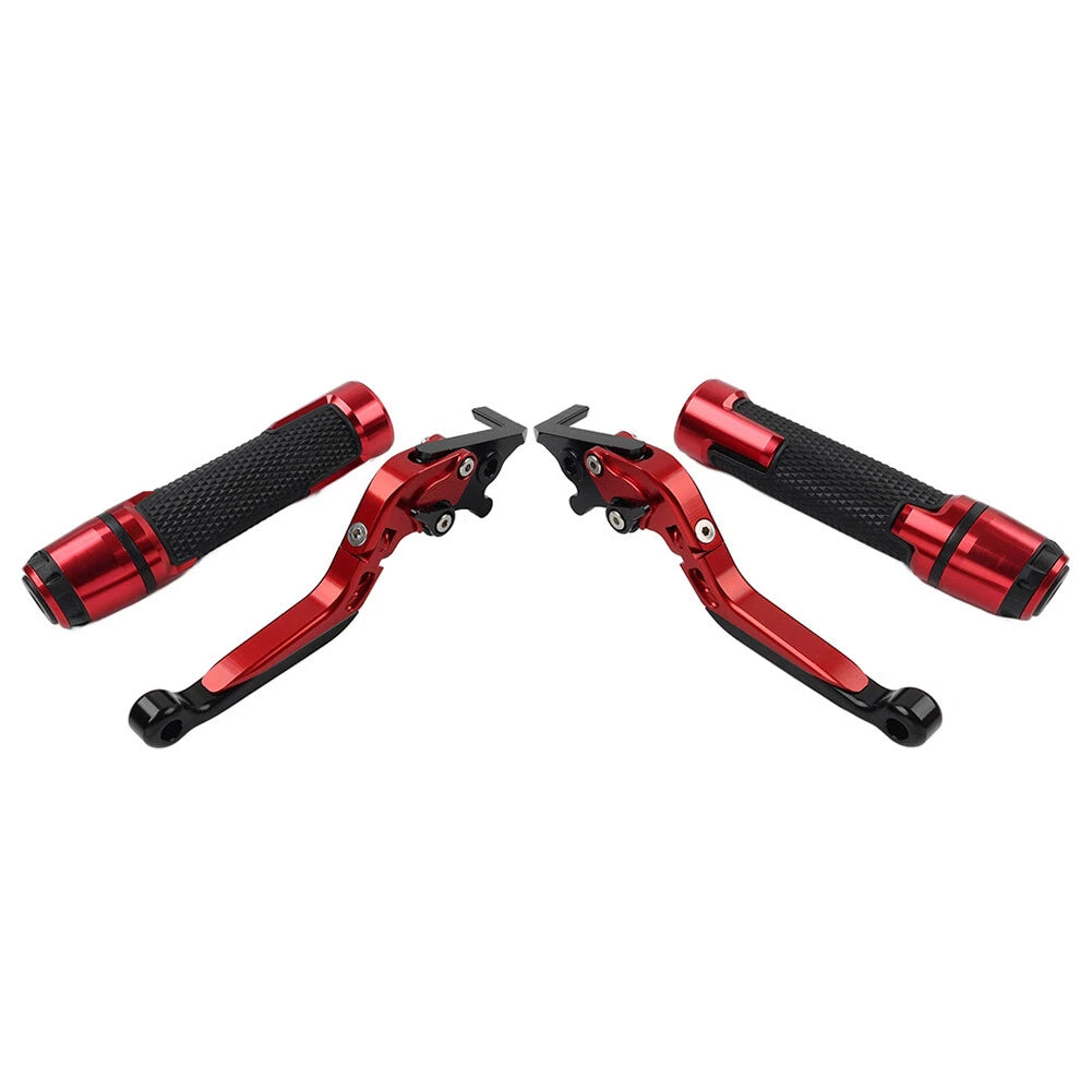 Red Extendable Brake Clutch Levers & Handlebar Grips for Benelli BN302S (2015-2020)