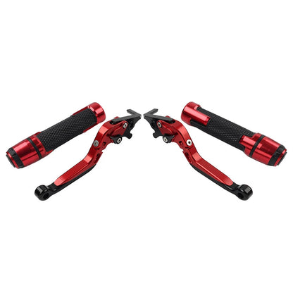 Red Extendable Brake Clutch Levers & Handlebar Grips for Benelli BN302S (2015-2020)