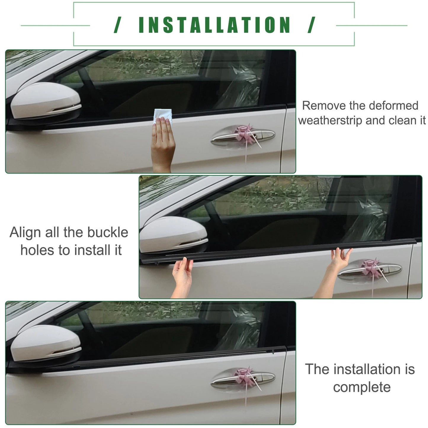 Weatherstrip Window Trim Seal for Honda Civic  - 1 Set