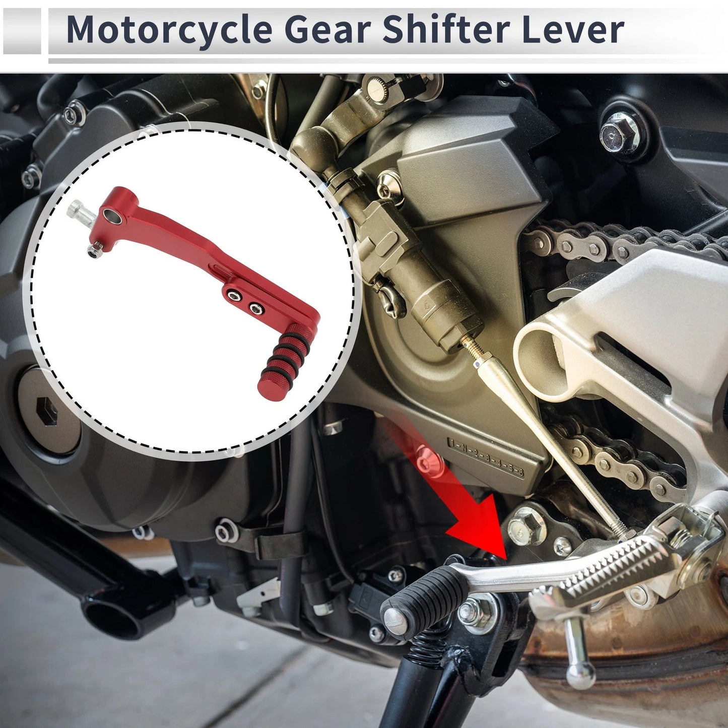 Shifter Lever Red for Kawasaki NINJA 400 (2018–2023)