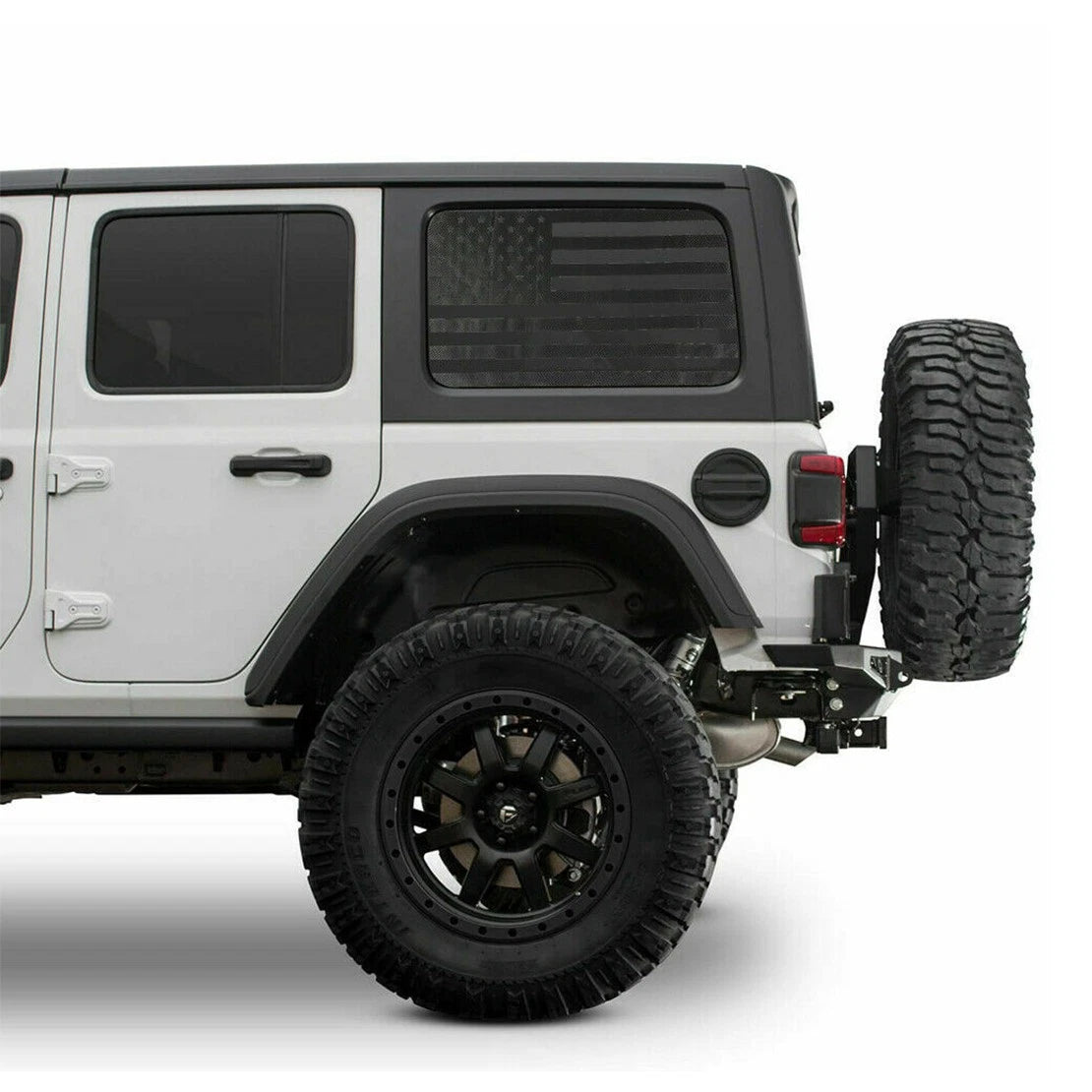 2 x USA Flag Rear Window Vinyl Decals for Jeep Wrangler JL (2018-2020)