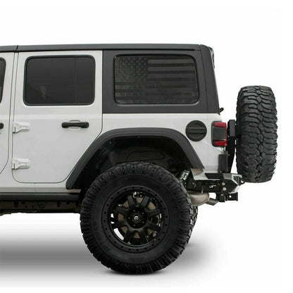 2 x USA Flag Rear Window Vinyl Decals for Jeep Wrangler JL (2018-2020)