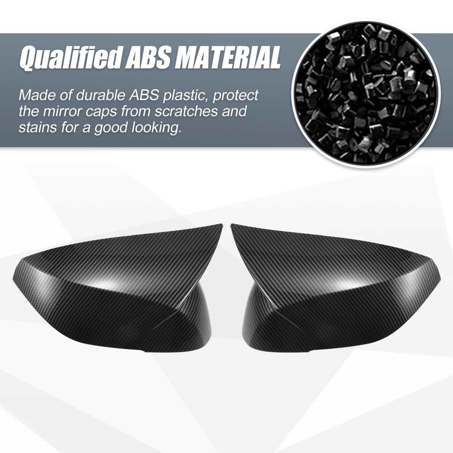 Pair Rearview Mirror Cover Overlay Carbon Fiber Pattern for INFINITI Q50