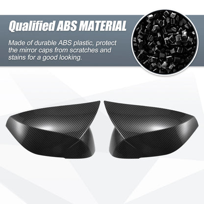 Pair Rearview Mirror Cover Overlay Carbon Fiber Pattern for INFINITI Q50