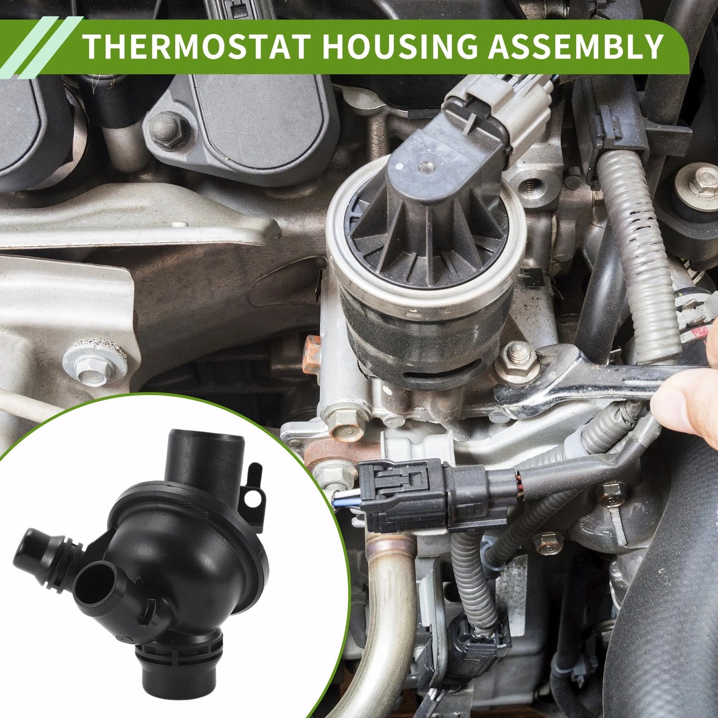 Engine Coolant Thermostat Housing for BMW 640i 3.0L L6 (2012-2018)
