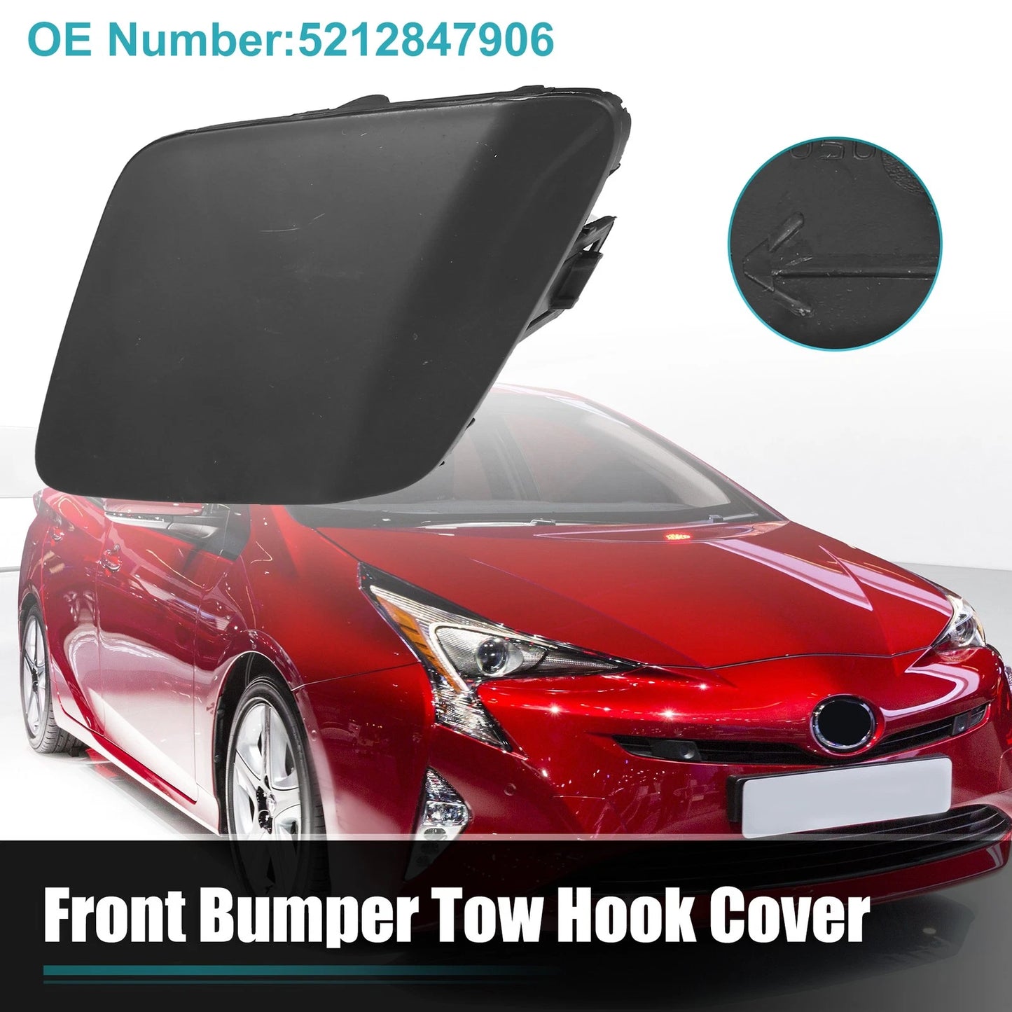 Front Left Bumper Tow Hook Cover for Toyota Prius (2016-2019)