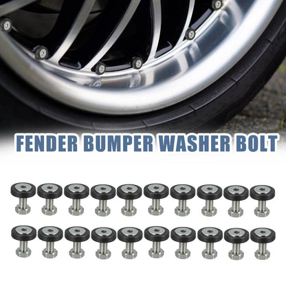 20pcs / Black M6 / Fender Bumper Washer Bolt Nuts Fastener for Motorcycle Car