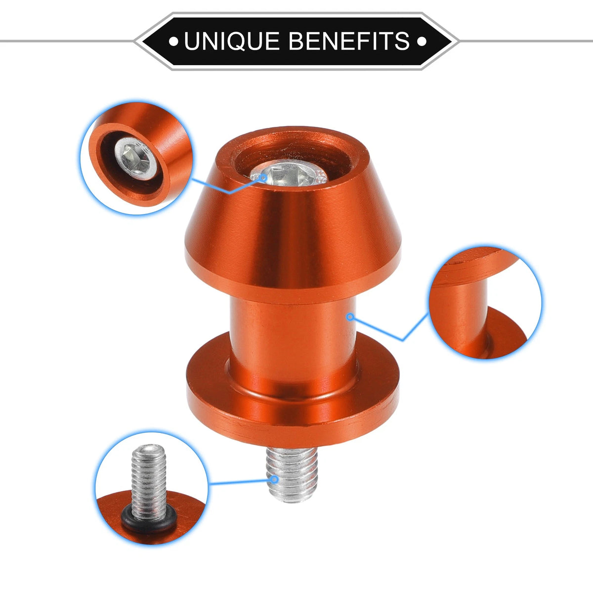 Pair 6mm CNC Swingarm Spools Sliders Stand Orange for Motorbike