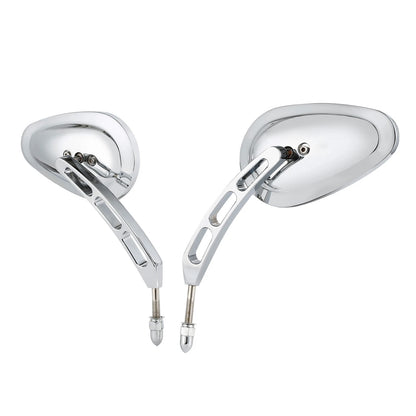 8mm Chrome Rear-View Mirrors for Harley Street Glide Sportster Dyna Softail