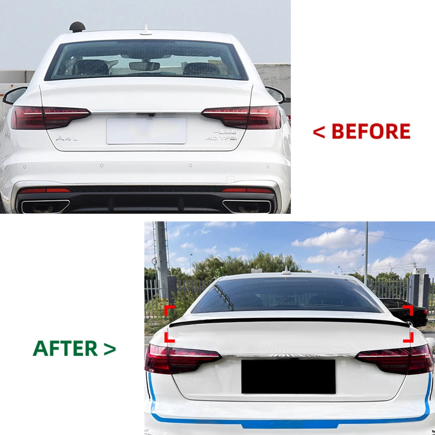 Rear Spoiler Roof Lip for Audi A4 B9 (2017-2024)
