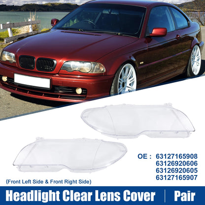 Clear Lens Shell Cover for BMW E46 Headlight 2003-2006 (2 x)