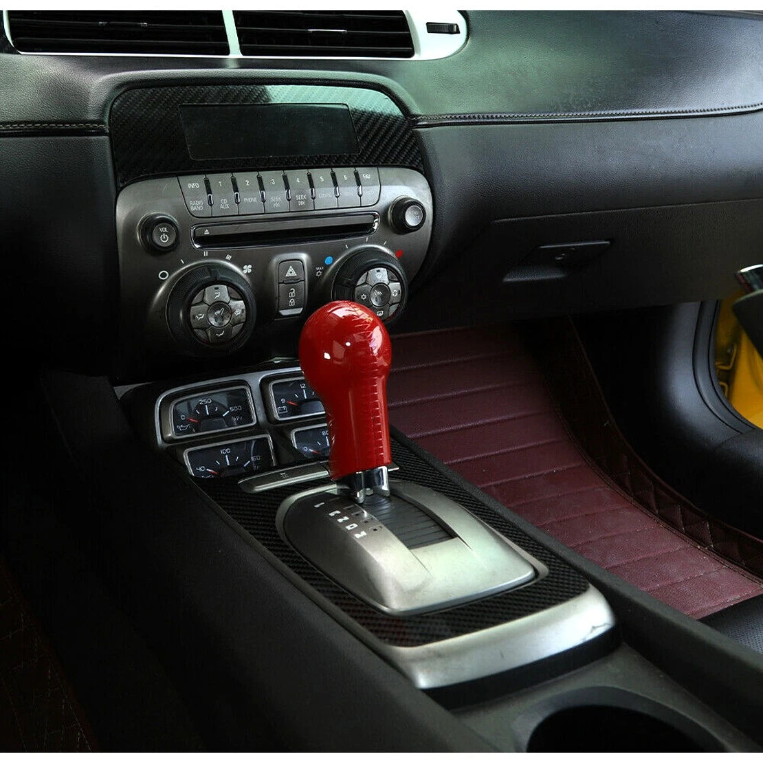 Red Inner Gear Shift Knob Cover for Chevrolet Camaro (2010-2015)