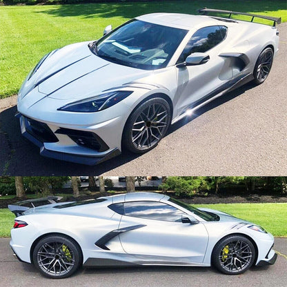 Side Skirts Extension Panel Lip Gloss Black for 2020-2023 Corvette C8 5VM Style